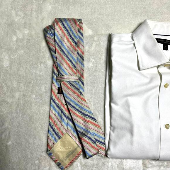 Vintage 70's Tie 58" x 3.5" Ken's Spring Easter Diagonal Stripes Fun Seasonal - Picture 2 of 8